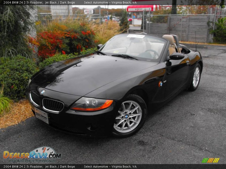 2004 BMW Z4 2.5i Roadster Jet Black / Dark Beige Photo #1