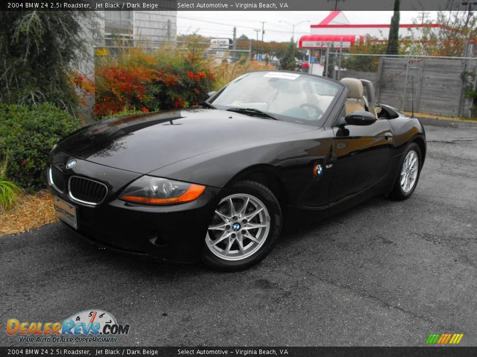 2004 BMW Z4 2.5i Roadster Jet Black / Dark Beige Photo #2