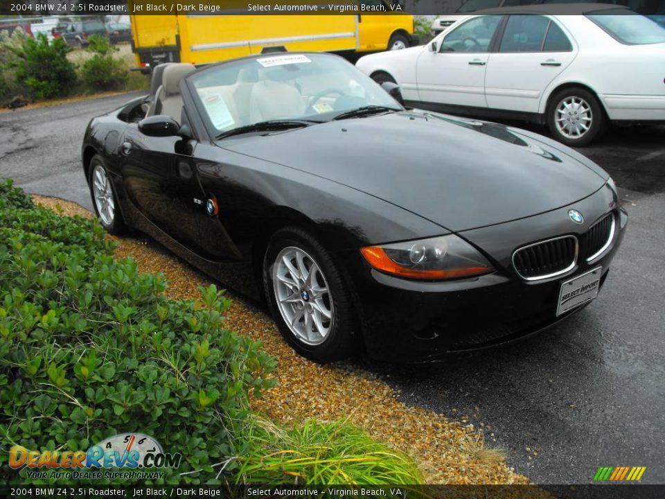 2004 BMW Z4 2.5i Roadster Jet Black / Dark Beige Photo #6