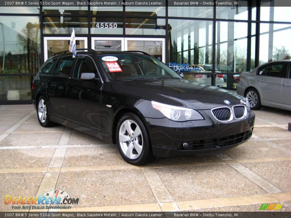 2007 BMW 5 Series 530xi Sport Wagon Black Sapphire Metallic / Auburn Dakota Leather Photo #1