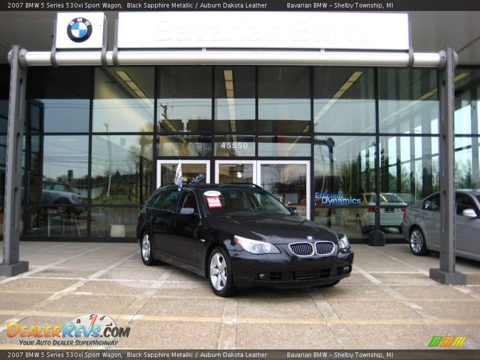 2007 BMW 5 Series 530xi Sport Wagon Black Sapphire Metallic / Auburn Dakota Leather Photo #2
