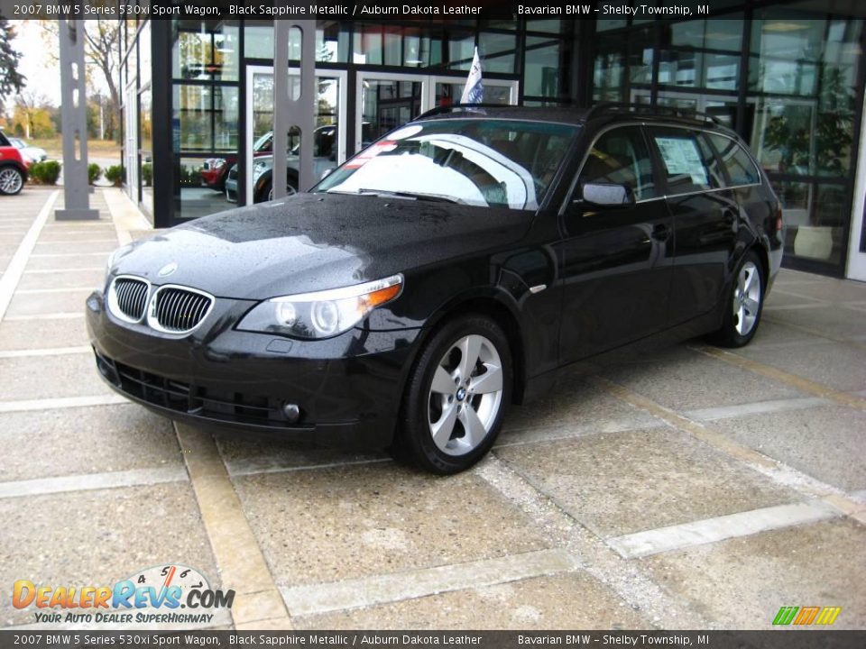 2007 BMW 5 Series 530xi Sport Wagon Black Sapphire Metallic / Auburn Dakota Leather Photo #4