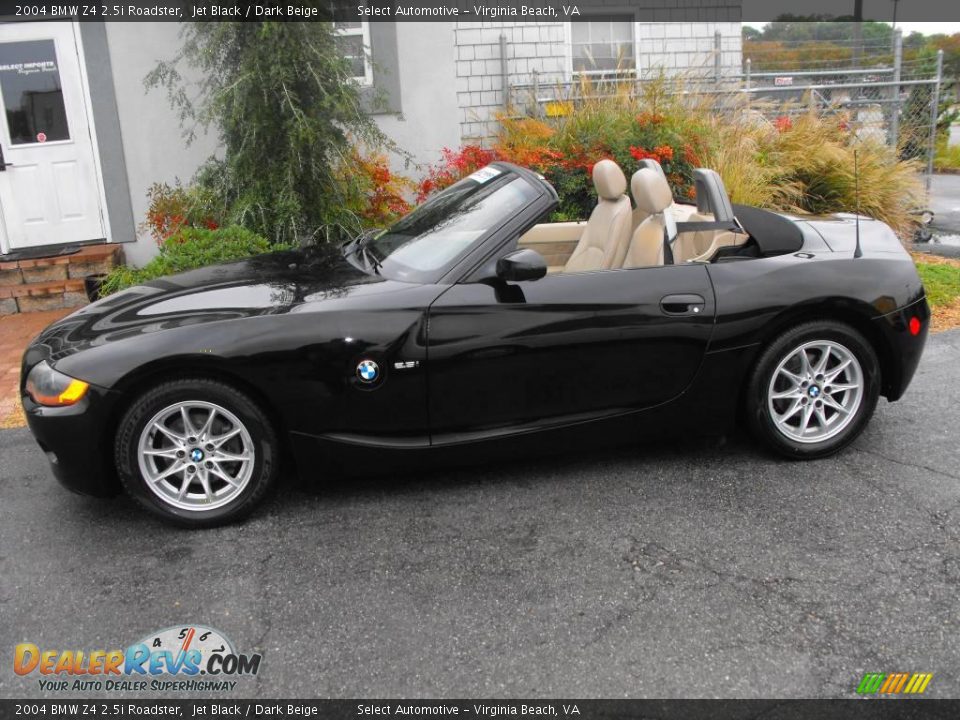 2004 BMW Z4 2.5i Roadster Jet Black / Dark Beige Photo #10
