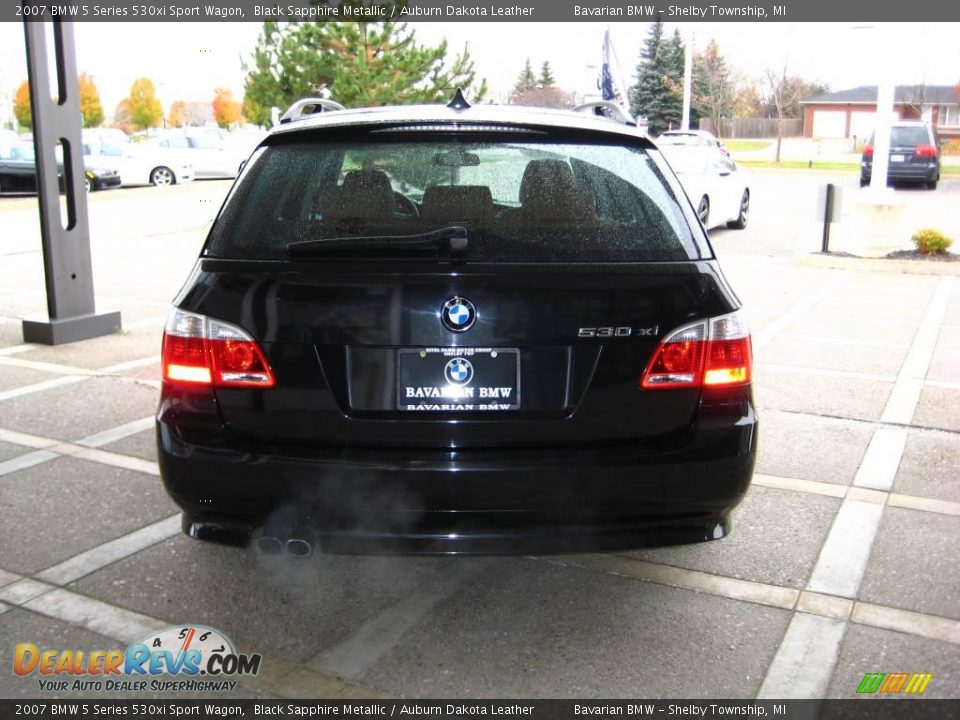 2007 BMW 5 Series 530xi Sport Wagon Black Sapphire Metallic / Auburn Dakota Leather Photo #6