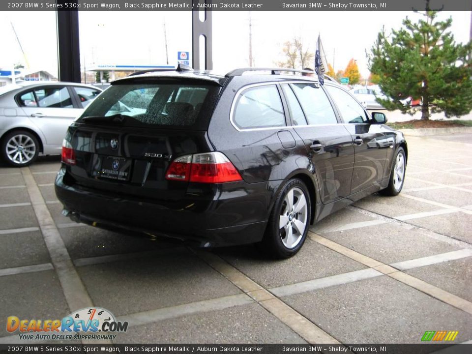 2007 BMW 5 Series 530xi Sport Wagon Black Sapphire Metallic / Auburn Dakota Leather Photo #7