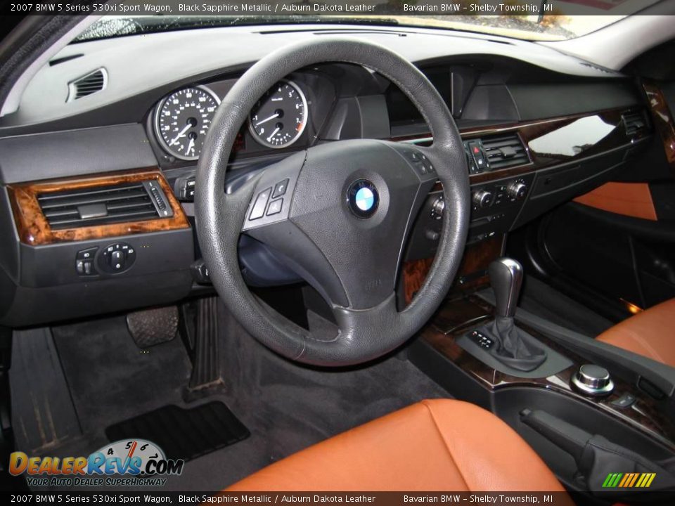 2007 BMW 5 Series 530xi Sport Wagon Black Sapphire Metallic / Auburn Dakota Leather Photo #12