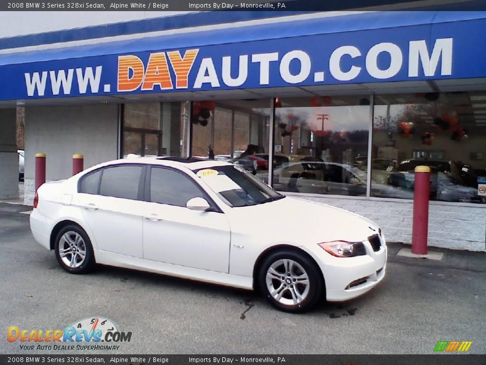 2008 BMW 3 Series 328xi Sedan Alpine White / Beige Photo #1