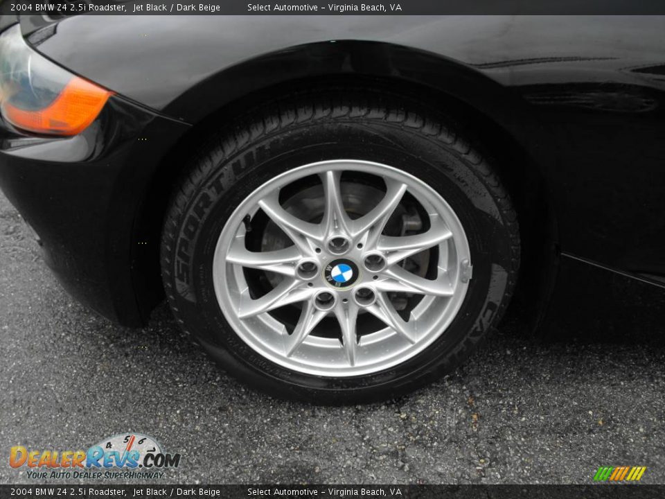 2004 BMW Z4 2.5i Roadster Jet Black / Dark Beige Photo #18