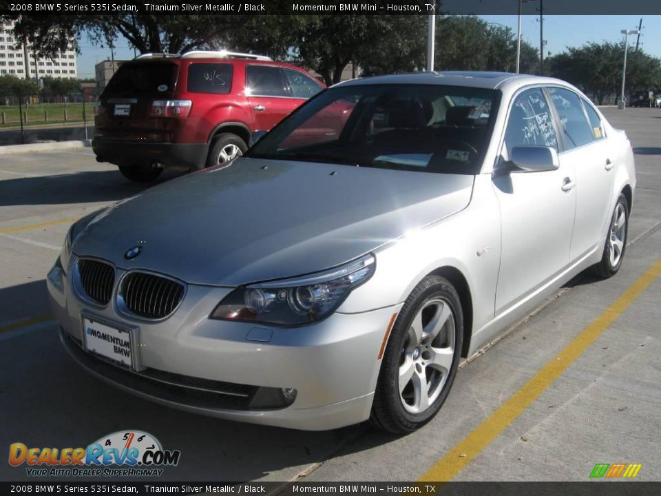 2008 BMW 5 Series 535i Sedan Titanium Silver Metallic / Black Photo #1