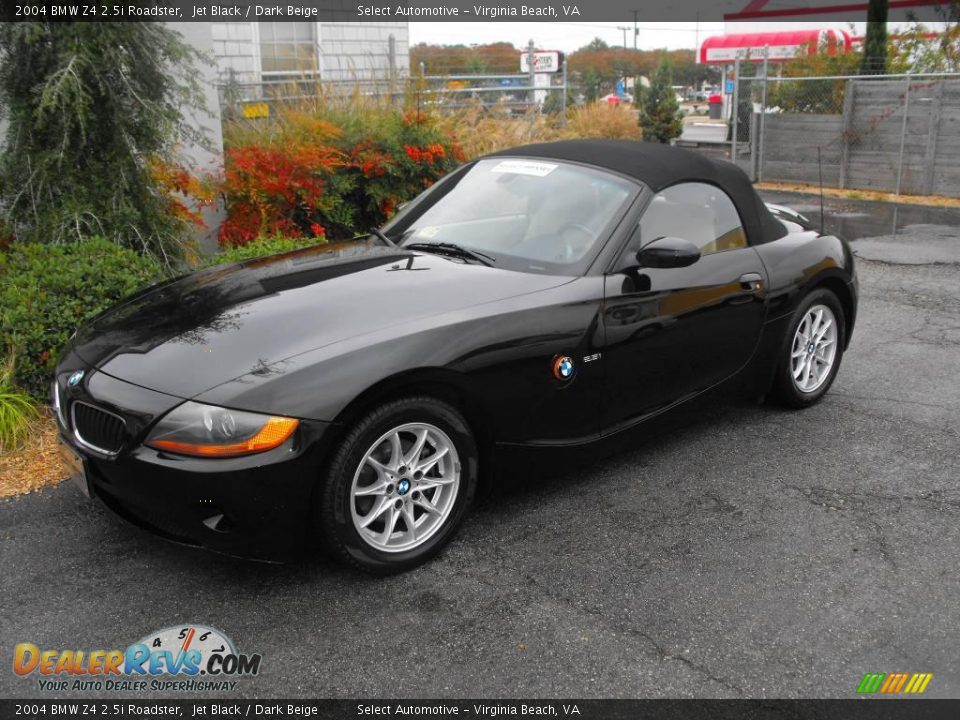 2004 BMW Z4 2.5i Roadster Jet Black / Dark Beige Photo #19