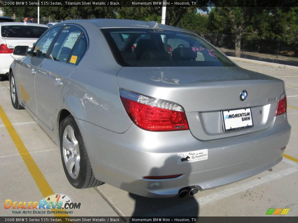 2008 BMW 5 Series 535i Sedan Titanium Silver Metallic / Black Photo #2