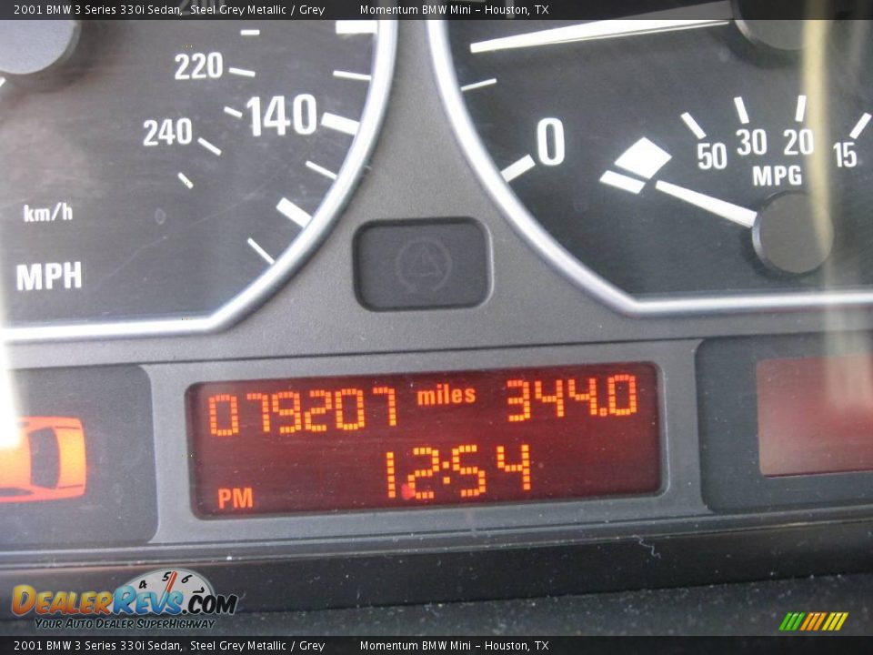 2001 BMW 3 Series 330i Sedan Steel Grey Metallic / Grey Photo #16