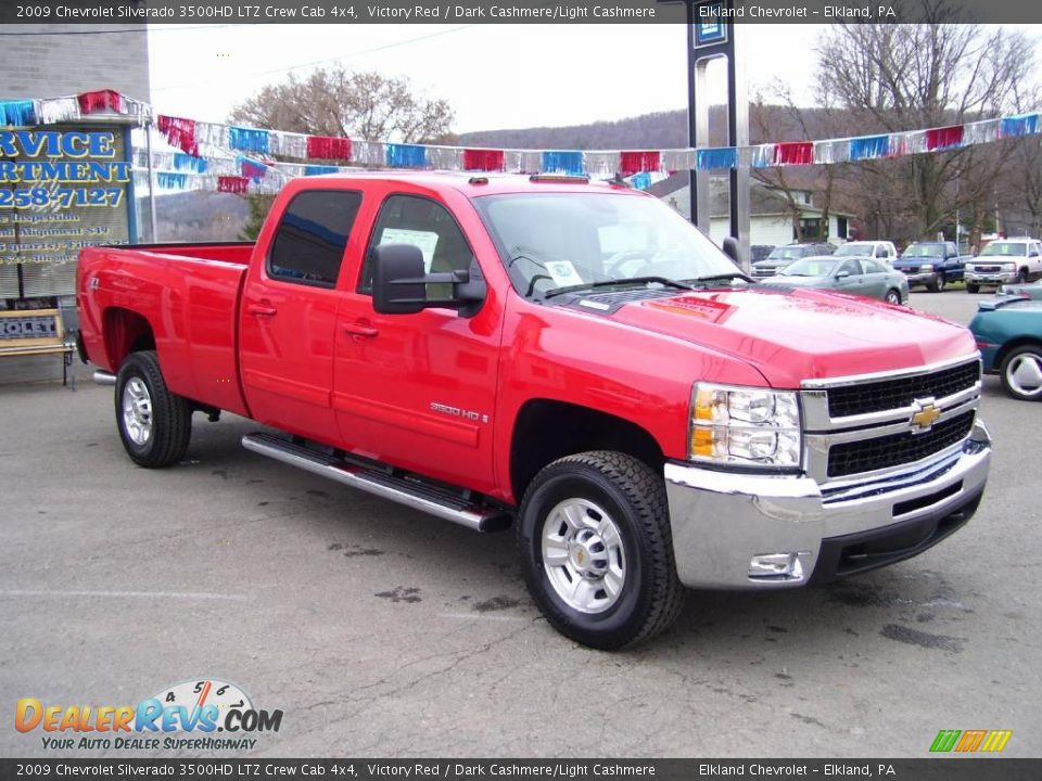 2009 Chevrolet Silverado 3500HD LTZ Crew Cab 4x4 Victory Red / Dark Cashmere/Light Cashmere Photo #3