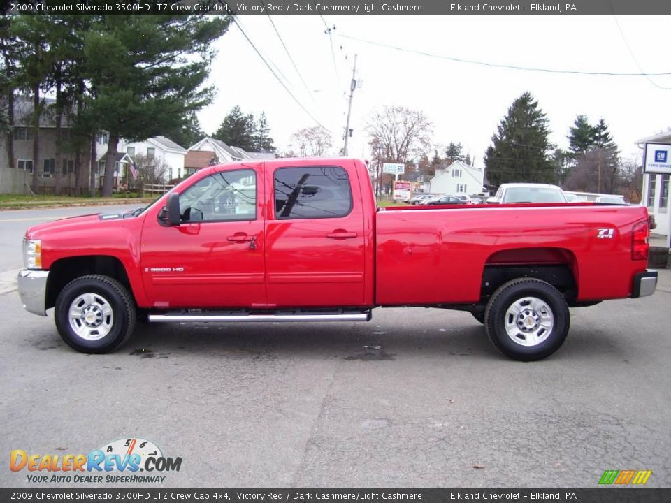 2009 Chevrolet Silverado 3500HD LTZ Crew Cab 4x4 Victory Red / Dark Cashmere/Light Cashmere Photo #6