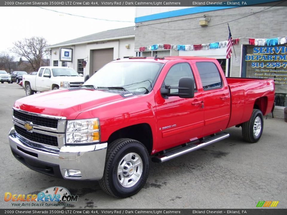 2009 Chevrolet Silverado 3500HD LTZ Crew Cab 4x4 Victory Red / Dark Cashmere/Light Cashmere Photo #7