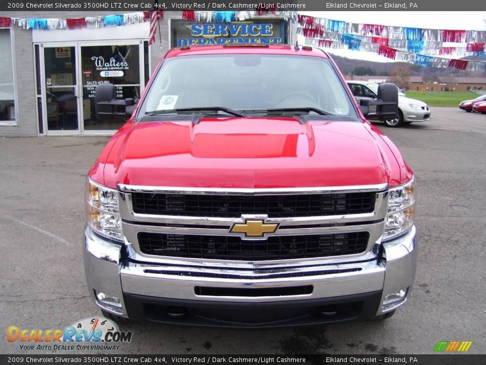 2009 Chevrolet Silverado 3500HD LTZ Crew Cab 4x4 Victory Red / Dark Cashmere/Light Cashmere Photo #8