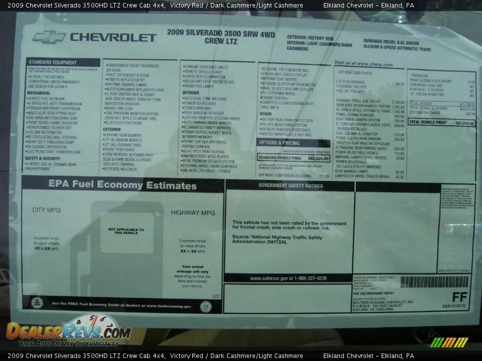 2009 Chevrolet Silverado 3500HD LTZ Crew Cab 4x4 Victory Red / Dark Cashmere/Light Cashmere Photo #11
