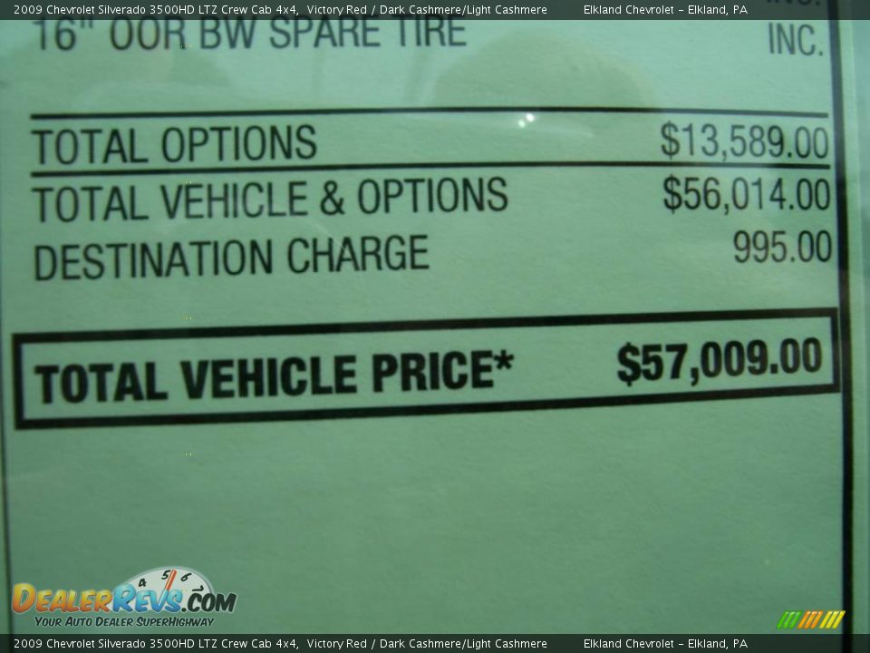 2009 Chevrolet Silverado 3500HD LTZ Crew Cab 4x4 Victory Red / Dark Cashmere/Light Cashmere Photo #12