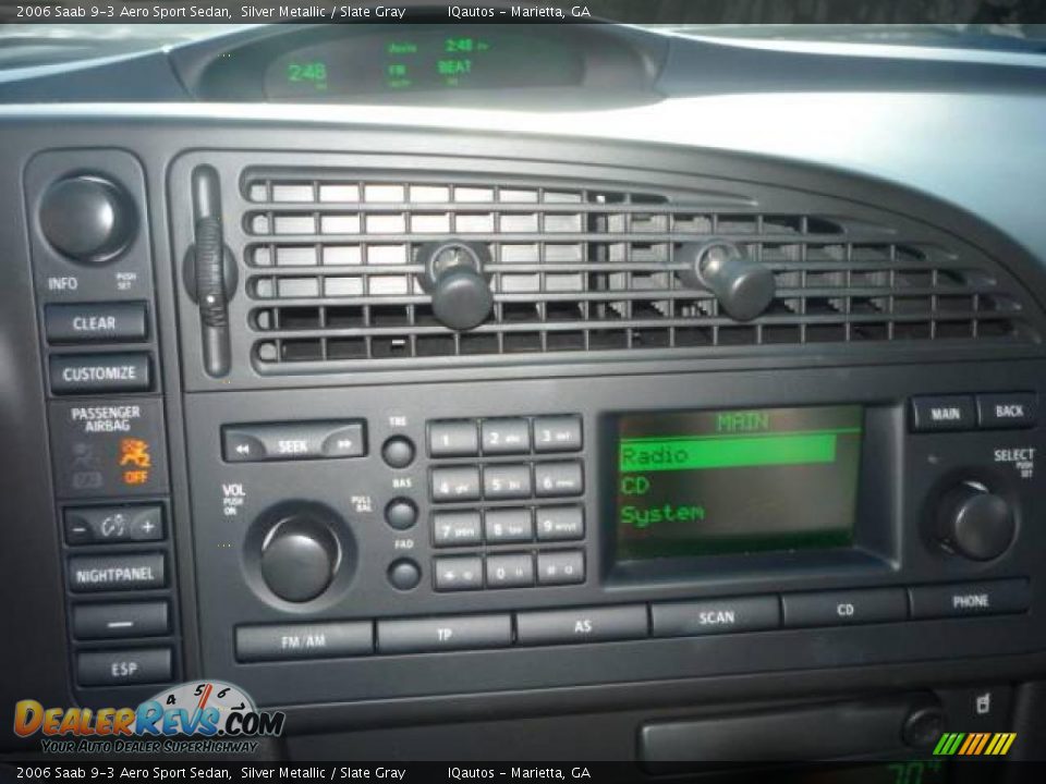 2006 Saab 9-3 Aero Sport Sedan Silver Metallic / Slate Gray Photo #19