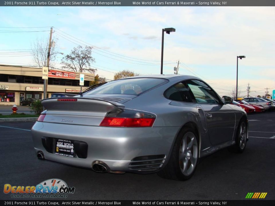 2001 Porsche 911 Turbo Coupe Arctic Silver Metallic / Metropol Blue Photo #5