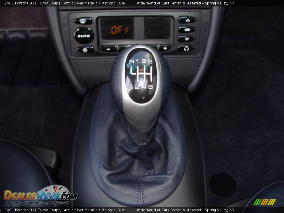 2001 Porsche 911 Turbo Coupe Arctic Silver Metallic / Metropol Blue Photo #17
