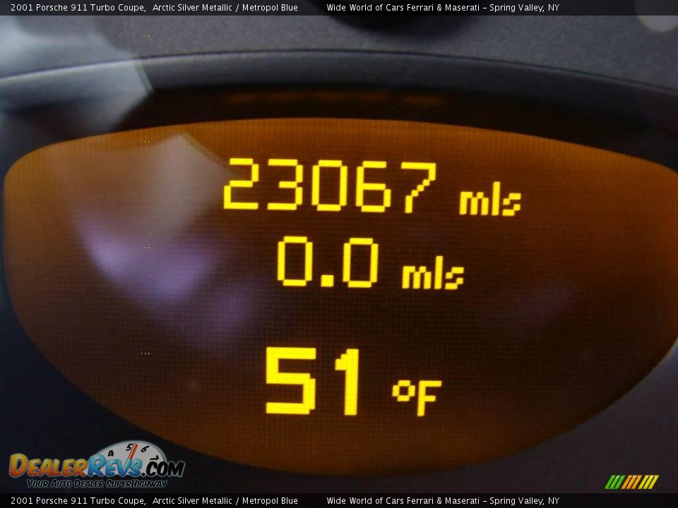 2001 Porsche 911 Turbo Coupe Arctic Silver Metallic / Metropol Blue Photo #26