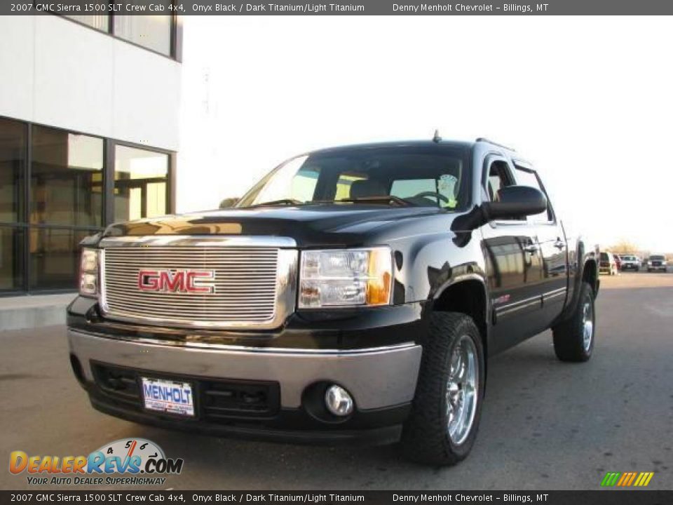 2007 GMC Sierra 1500 SLT Crew Cab 4x4 Onyx Black / Dark Titanium/Light Titanium Photo #2