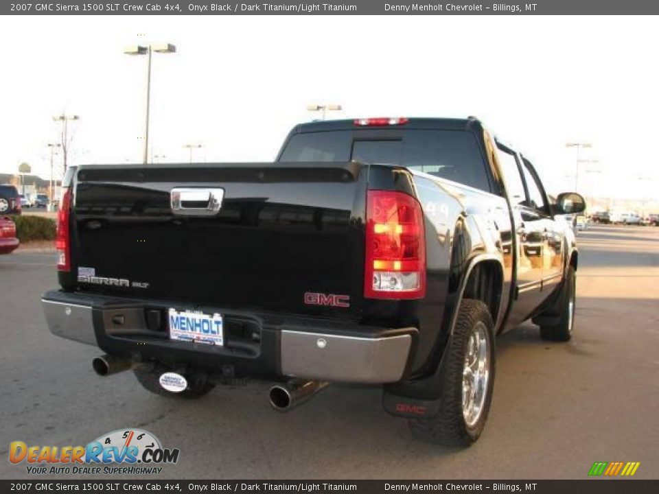 2007 GMC Sierra 1500 SLT Crew Cab 4x4 Onyx Black / Dark Titanium/Light Titanium Photo #7