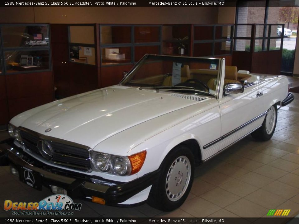 1988 Mercedes-Benz SL Class 560 SL Roadster Arctic White / Palomino Photo #1