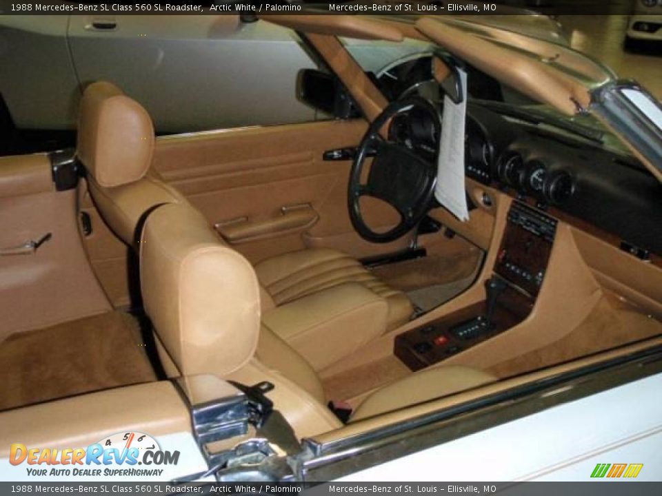 1988 Mercedes-Benz SL Class 560 SL Roadster Arctic White / Palomino Photo #14