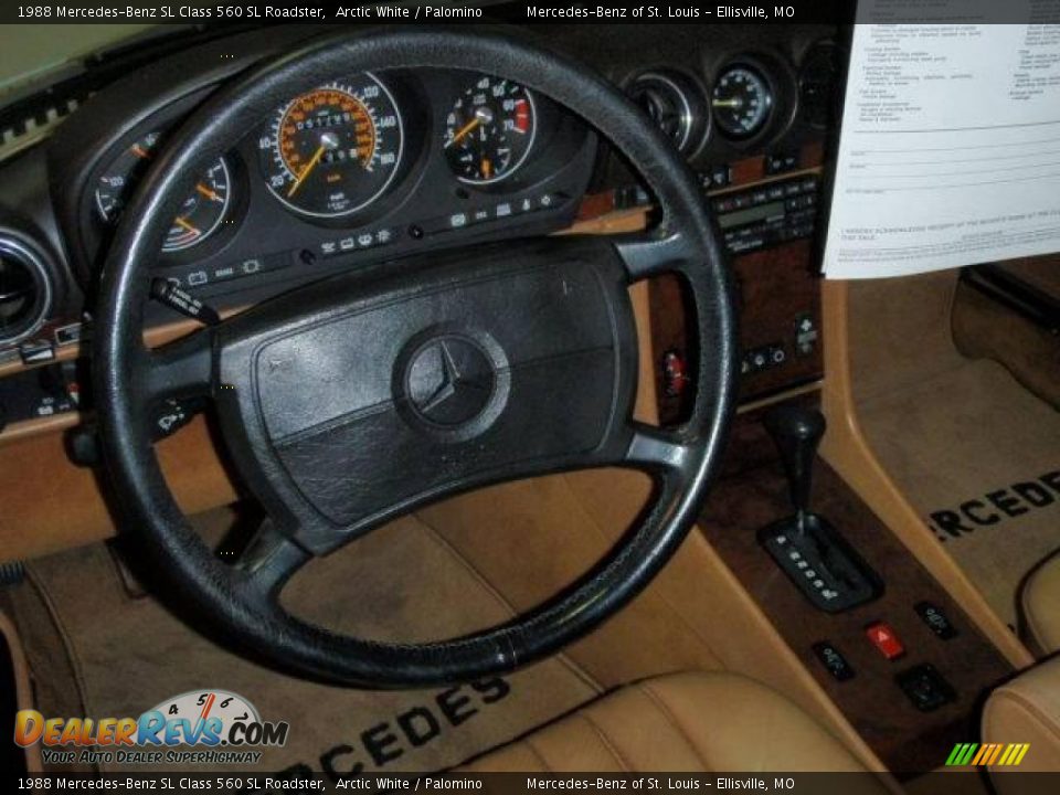 1988 Mercedes-Benz SL Class 560 SL Roadster Arctic White / Palomino Photo #28