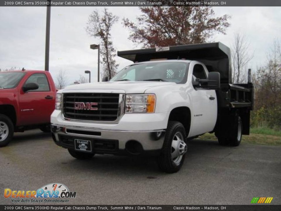 2009 GMC Sierra 3500HD Regular Cab Chassis Dump Truck Summit White / Dark Titanium Photo #1