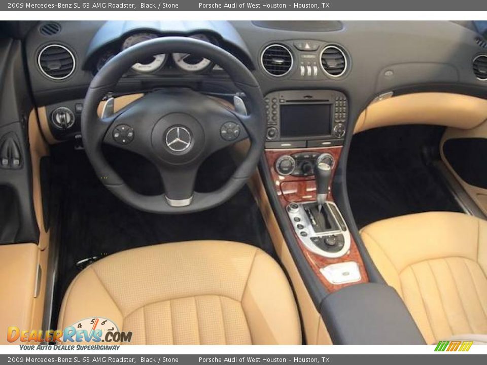 2009 Mercedes-Benz SL 63 AMG Roadster Black / Stone Photo #6