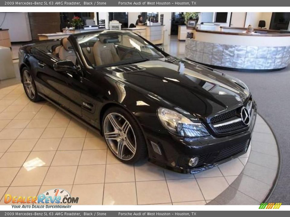 2009 Mercedes-Benz SL 63 AMG Roadster Black / Stone Photo #10