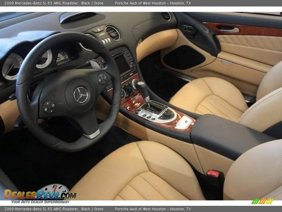 2009 Mercedes-Benz SL 63 AMG Roadster Black / Stone Photo #14