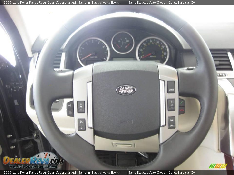 2009 Land Rover Range Rover Sport Supercharged Santorini Black / Ivory/Ebony Photo #17