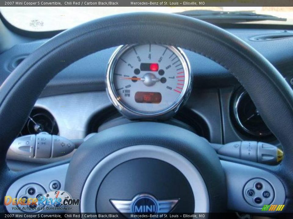 2007 Mini Cooper S Convertible Chili Red / Carbon Black/Black Photo #13