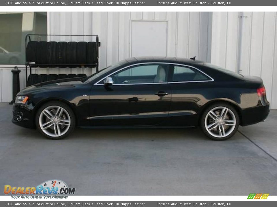 2010 Audi S5 4.2 FSI quattro Coupe Brilliant Black / Pearl Silver Silk Nappa Leather Photo #2