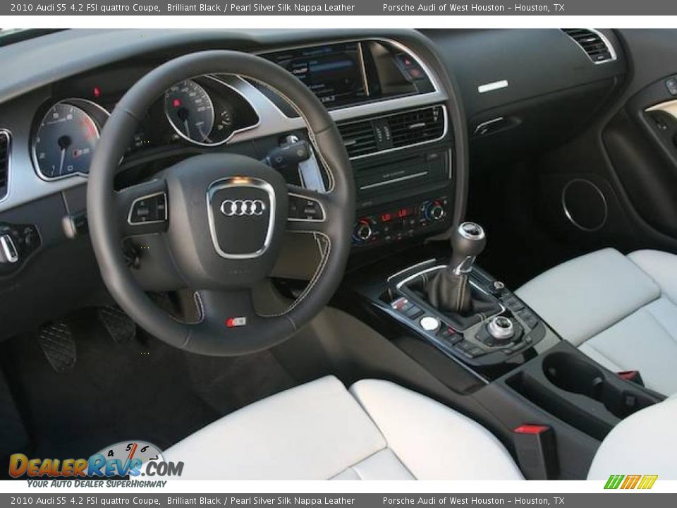 2010 Audi S5 4.2 FSI quattro Coupe Brilliant Black / Pearl Silver Silk Nappa Leather Photo #10