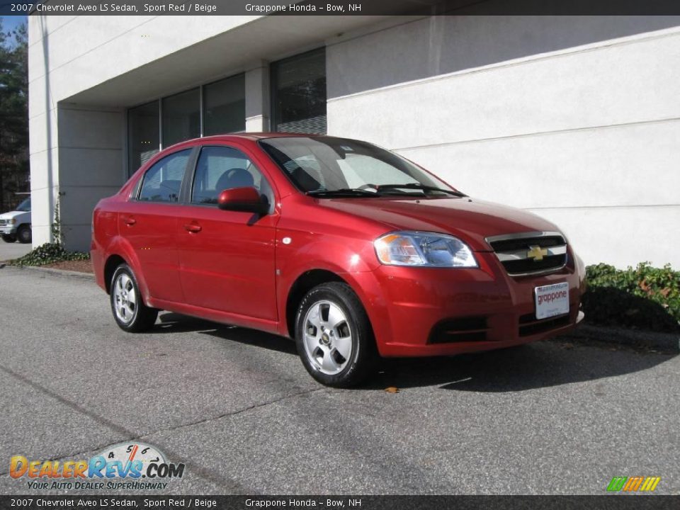 2007 Chevrolet Aveo LS Sedan Sport Red / Beige Photo #1