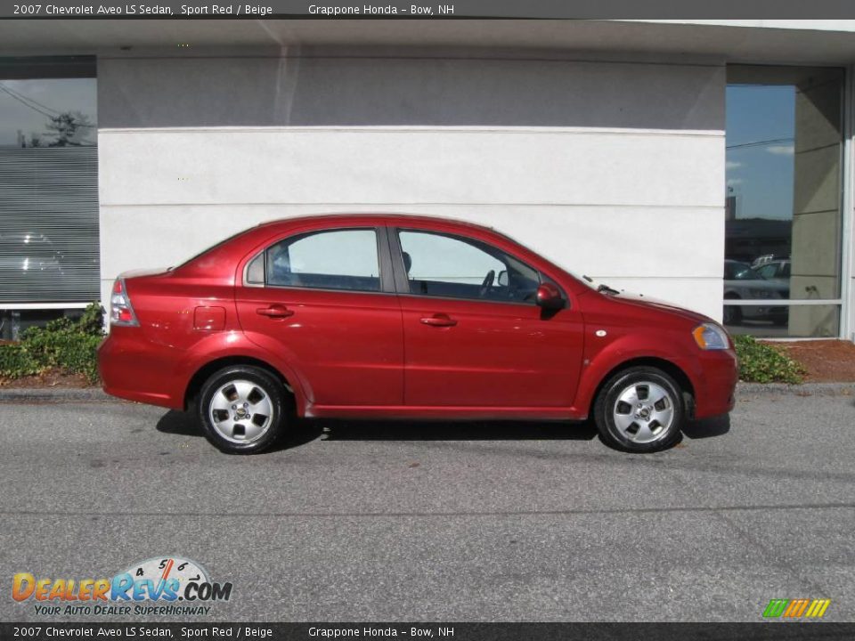 2007 Chevrolet Aveo LS Sedan Sport Red / Beige Photo #2