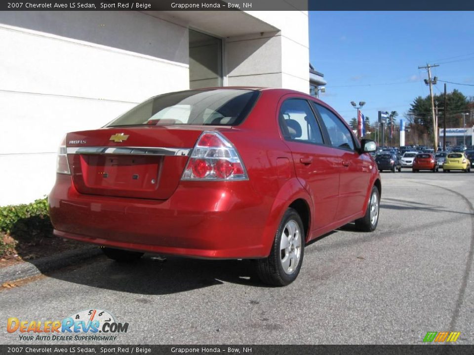 2007 Chevrolet Aveo LS Sedan Sport Red / Beige Photo #3