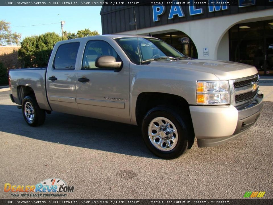 2008 Chevrolet Silverado 1500 LS Crew Cab Silver Birch Metallic / Dark Titanium Photo #2