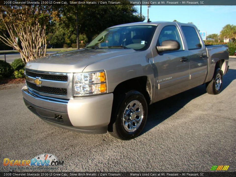 2008 Chevrolet Silverado 1500 LS Crew Cab Silver Birch Metallic / Dark Titanium Photo #4