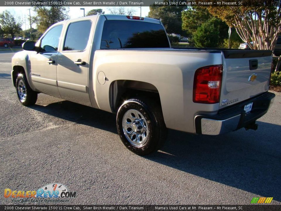 2008 Chevrolet Silverado 1500 LS Crew Cab Silver Birch Metallic / Dark Titanium Photo #7