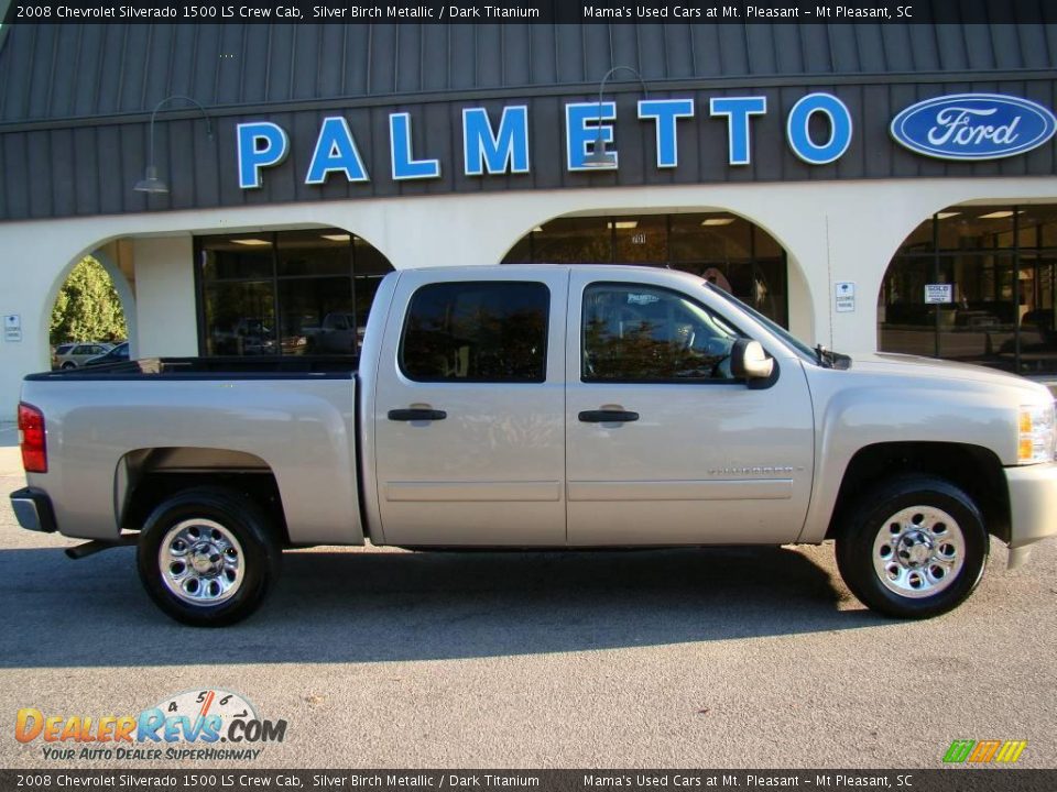 2008 Chevrolet Silverado 1500 LS Crew Cab Silver Birch Metallic / Dark Titanium Photo #10