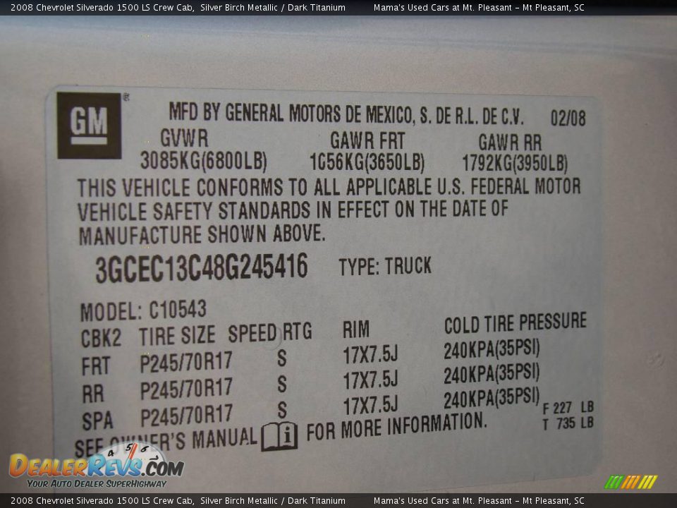 2008 Chevrolet Silverado 1500 LS Crew Cab Silver Birch Metallic / Dark Titanium Photo #22