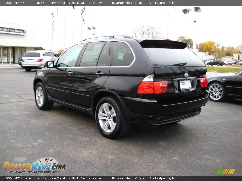 2006 BMW X5 4.4i Black Sapphire Metallic / Black Dakota Leather Photo #3