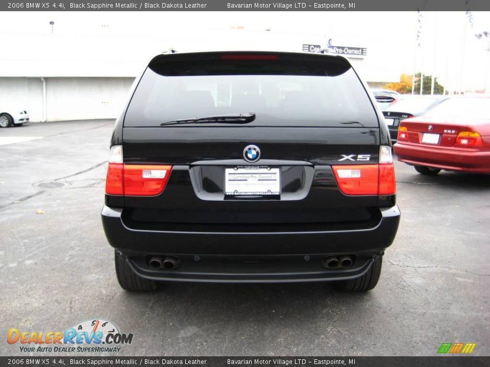2006 BMW X5 4.4i Black Sapphire Metallic / Black Dakota Leather Photo #4