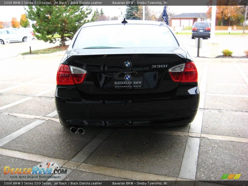 2006 BMW 3 Series 330i Sedan Jet Black / Black Dakota Leather Photo #7